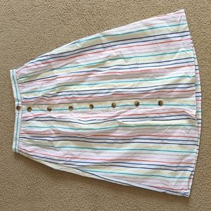 J. Crew Striped Cotton-linen Midi Skirt